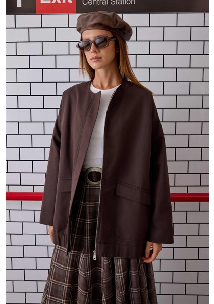 Kanvas Bomber Ceket Kahve indirimleri