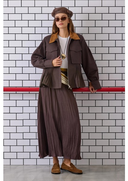 Nervürlü Kanvas Ceket Acı Kahve fırsatları