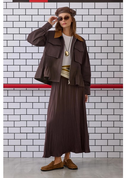 Nervürlü Kanvas Ceket Acı Kahve indirimleri