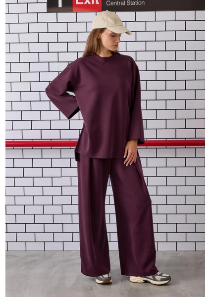 Örme Modal Pantolon Bordo modelleri