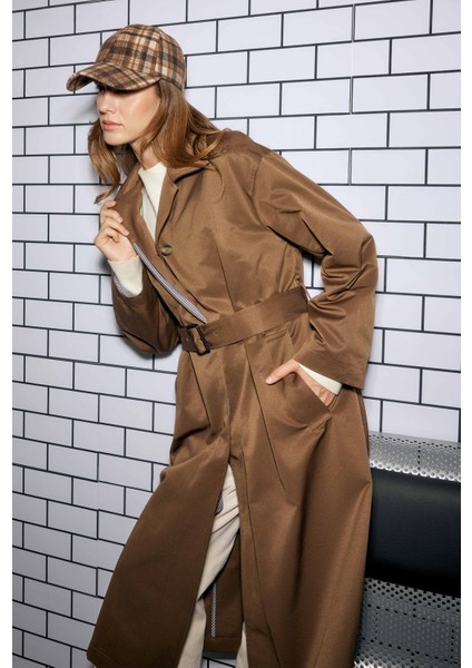 Minimal Trençkot Kahve