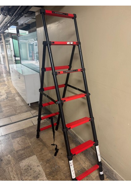 PRE5045B A Tipi Alüminyum, 4+5 Basamak 140+170 cm Teleskopik Merdiven