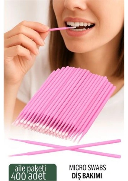 Modacar Micro Swab - Diş Bakım Çubuğu - 400 Adet Aile Paketi