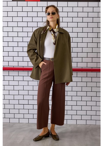 Bağcıklı Poliviskon Ceket Haki indirimleri