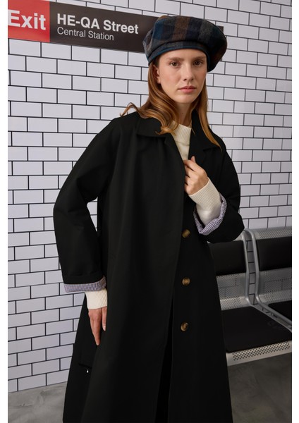 Minimal Trençkot Siyah