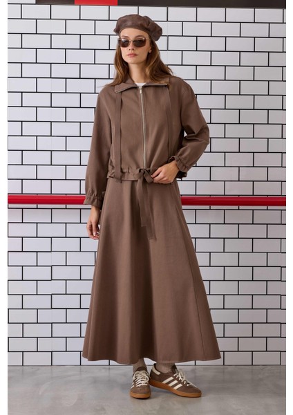 Bağcıklı Helen Ceket Tozlu Kahve modelleri