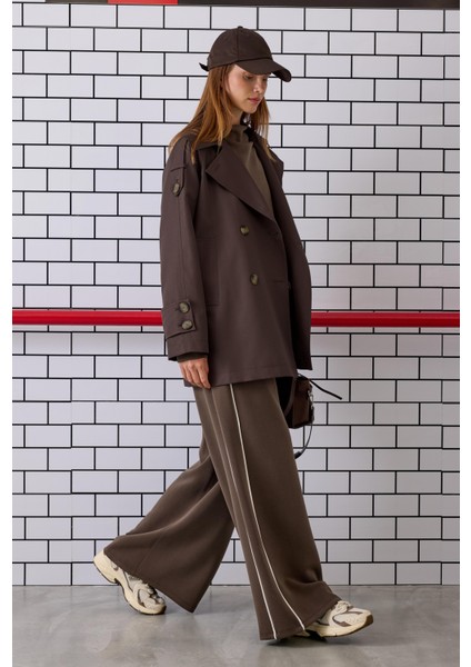 Kruvaze Kesim Trençkot Acı Kahve modelleri