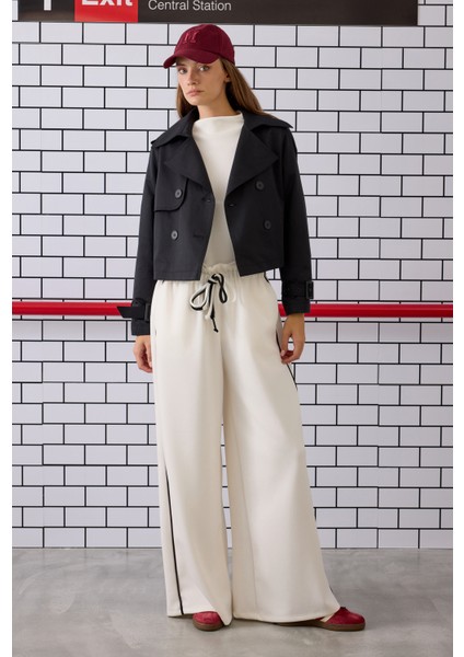 Kısa Trençkot Siyah