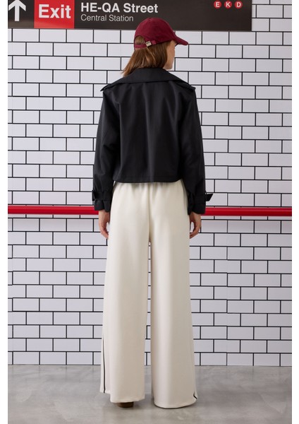 Kısa Trençkot Siyah fırsatları