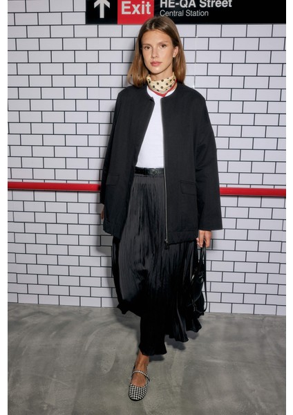 Kanvas Bomber Ceket Siyah