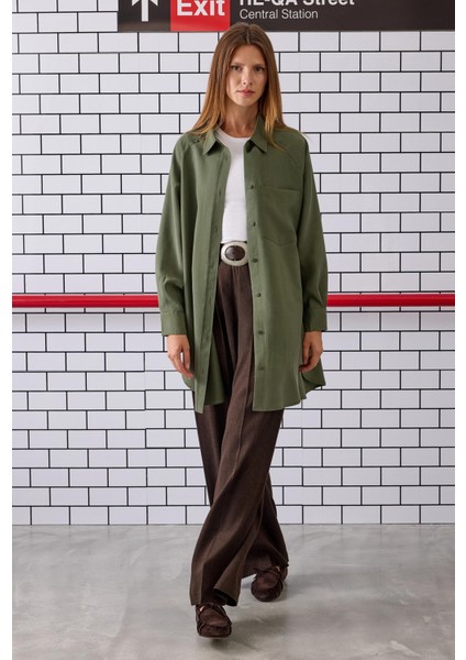 Reglan Kol Basic Gömlek Orman Yeşili modelleri