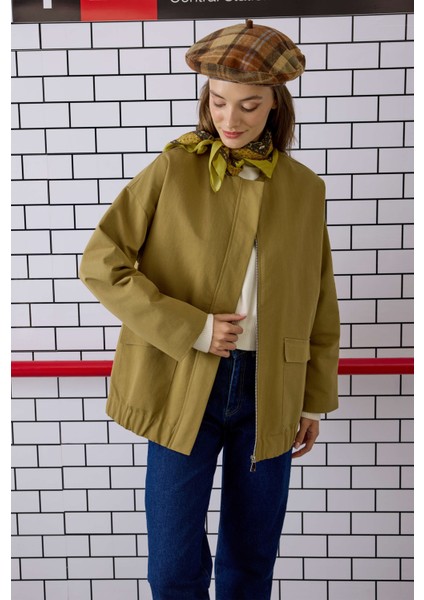 Kanvas Bomber Ceket Haki