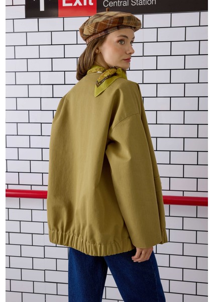 Kanvas Bomber Ceket Haki modelleri