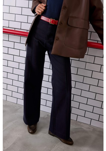 Nervürlü Denim Pantolon Koyu Lacivert fiyatları