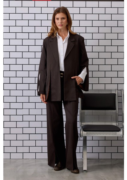 Yırtmaç Detaylı Ceket Acı Kahve modelleri