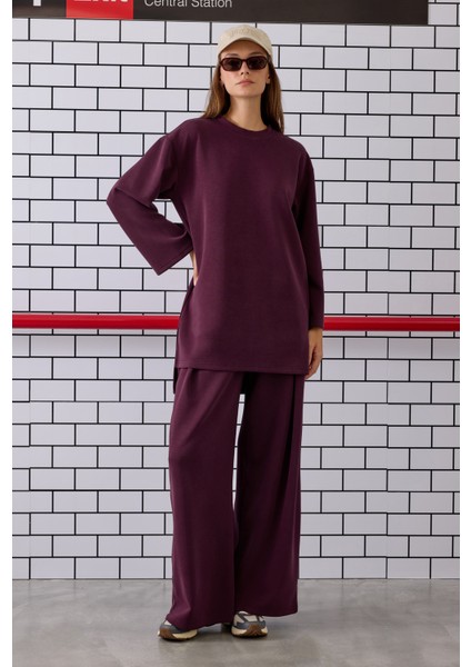 Modal Basic Uzun Sweat Bordo