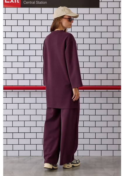 Modal Basic Uzun Sweat Bordo fırsatları