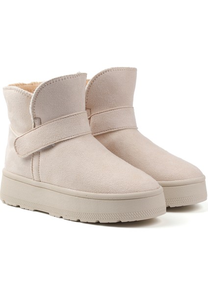 Kadın Krem Günlük Kalın Taban Bot - Içi Kürklü Platform Streç Model fiyatları