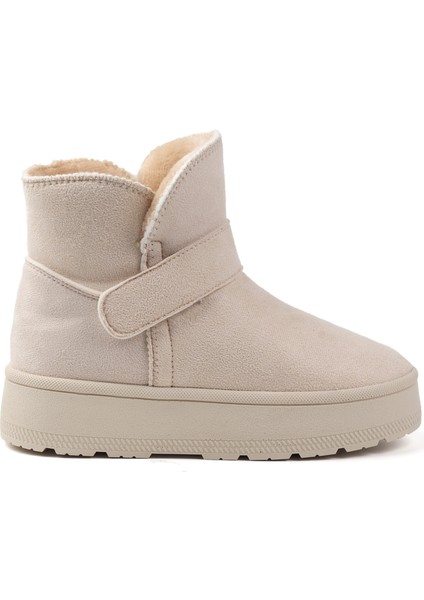 Kadın Krem Günlük Kalın Taban Bot - Içi Kürklü Platform Streç Model fırsatları
