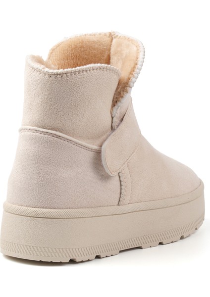 Kadın Krem Günlük Kalın Taban Bot - Içi Kürklü Platform Streç Model indirimleri
