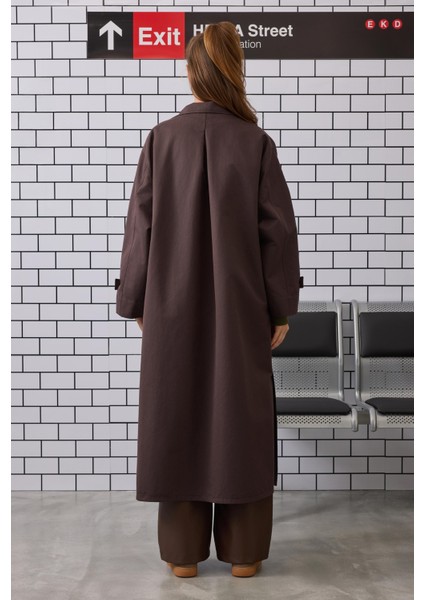 Funnel Uzun Trençkot Acı Kahve fırsatları