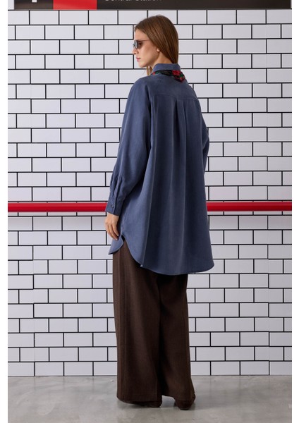 Reglan Kol Basic Gömlek Kot Mavi modelleri