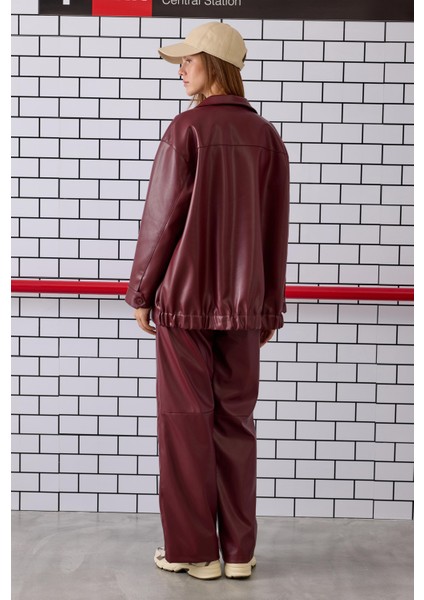 Rahat Kesim Deri Pantolon Bordo fırsatları