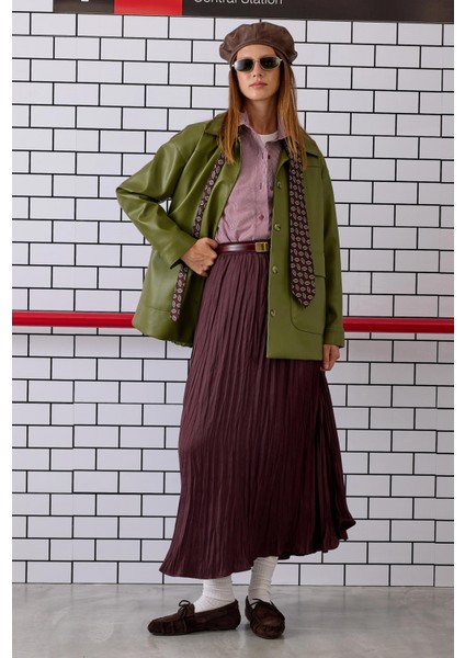 Piliseli Kraş Etek Bordo modelleri