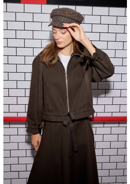 Bağcıklı Helen Ceket Acı Kahve