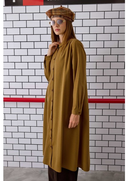 Omzu Büzgülü Gömlek Camel modelleri