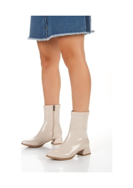 Ten Rugan Kısa Kalın Topuklu Sivri Burunlu Günlük Bot Cnr indirimleri