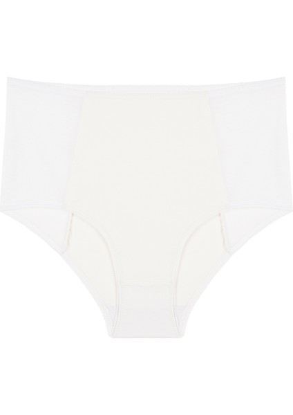 Beauty Mesh Yüksek Bel Beyaz Slip Külot