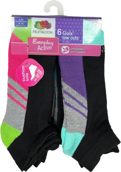 Girls Low Cuts Tines Çorap 6lı Paket (L)