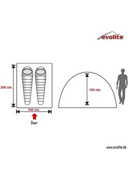 Trip Mono Dome 2 Kişilik Çadır Hafif ve Kolay Kurulumlu 1000 mm Su Geçirmez