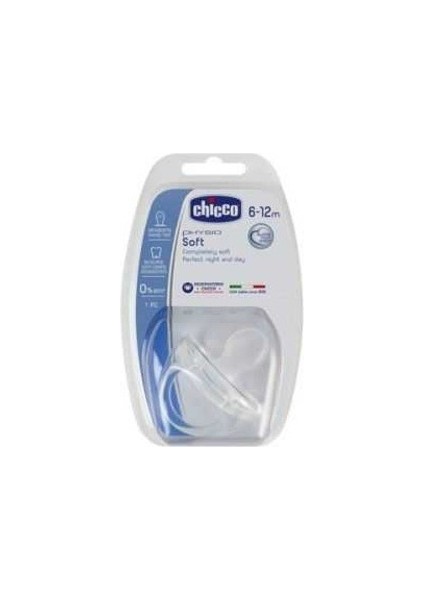Chicco Physio Soft Silikon Emzik 6-12 Ay - Şeffaf