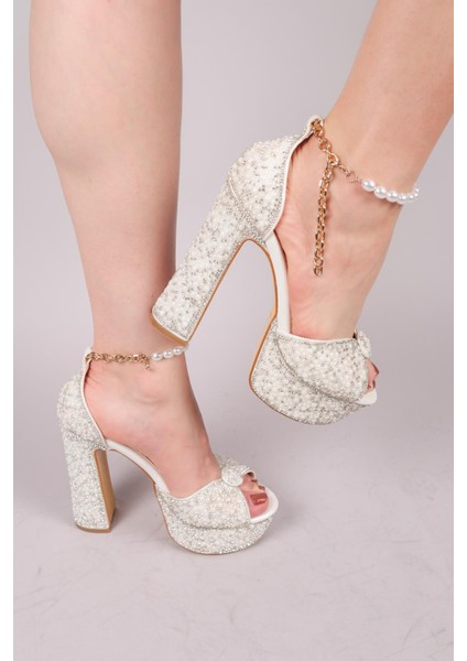 Syrah Halhal Detaylı Platform Topuklu Ayakkabı Sedef indirimleri