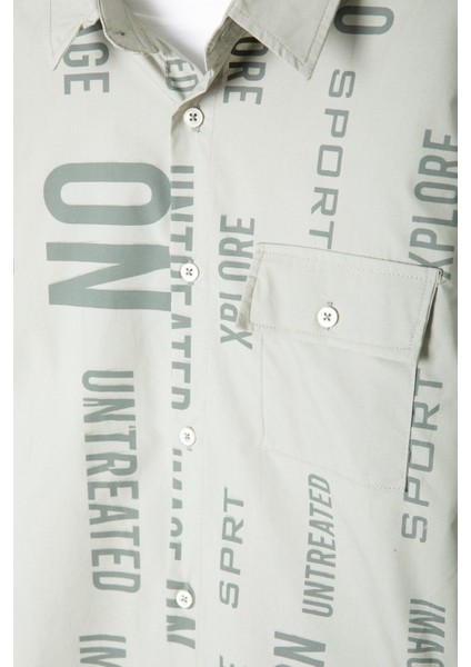 Haki Yazı Baskılı Gömlek Beyaz Tişörtlü Erkek Çocuk 2'li Takım 20138 fiyatları