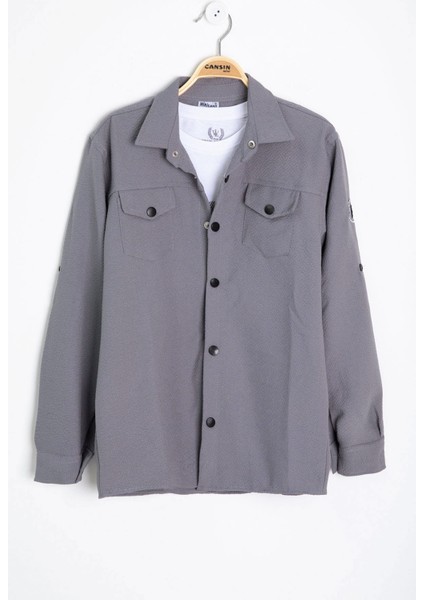 Füme Erkek Çocuk Jogger Gömlekli Tişörtlü 2li Takım 20400