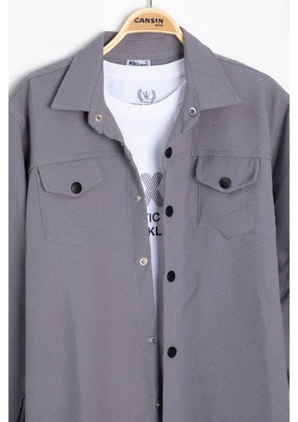 Füme Erkek Çocuk Jogger Gömlekli Tişörtlü 2li Takım 20400 fiyatları