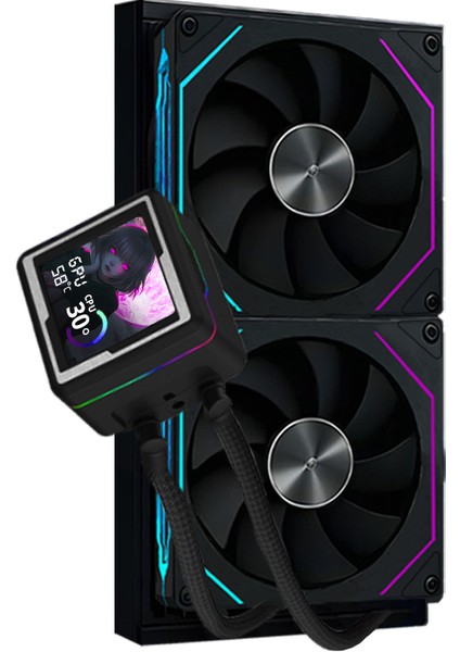 Aquaforge V2 240MM Siyah Argb LCD Ekranlı Işlemci Sıvı Soğutucu modelleri