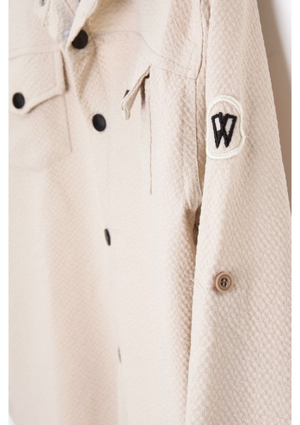 Krem Erkek Çocuk Jogger Gömlekli Tişörtlü 2li Takım 20404 fırsatları