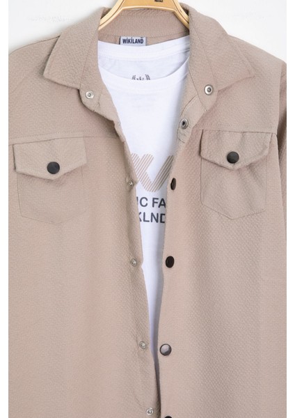 Bej Erkek Çocuk Jogger Gömlekli Tişörtlü 2li Takım 20402 fiyatları