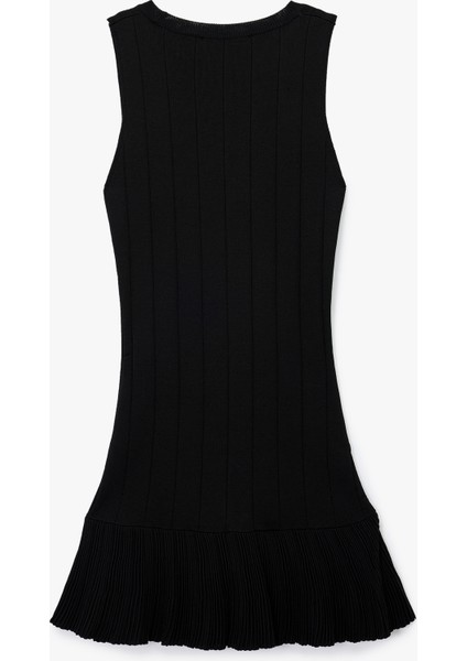 Yuvarlak Yaka Kolsuz Midi Boy Triko Elbise fiyatları