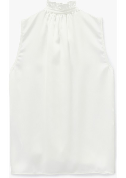 Bağlama Detaylı Dik Fırfırlı Yaka Kolsuz Gömlek fiyatları