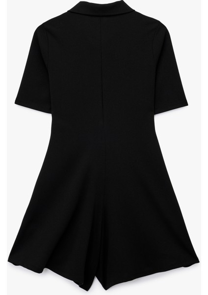 Slim Fit Kısa Kollu Yarım Düğme Detaylı Polo Yaka Mini Şort Tulum fiyatları