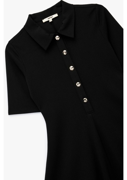 Slim Fit Kısa Kollu Yarım Düğme Detaylı Polo Yaka Mini Şort Tulum modelleri