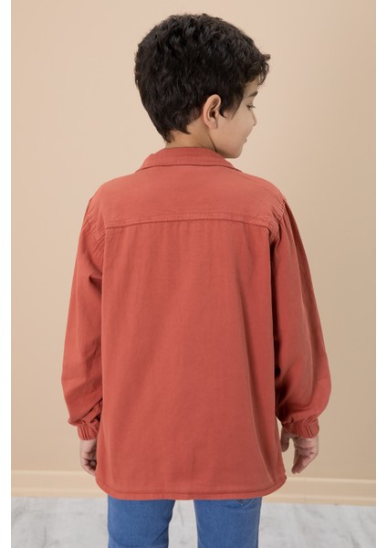 Kiremit Gömlek ve Baskılı Tişörtlü Erkek Çocuk 2li Takım 19988 indirimleri