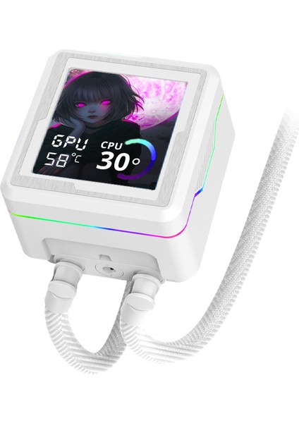 Aquaforge V2 240MM Beyaz Argb LCD Ekranlı Işlemci Sıvı Soğutucu fırsatları