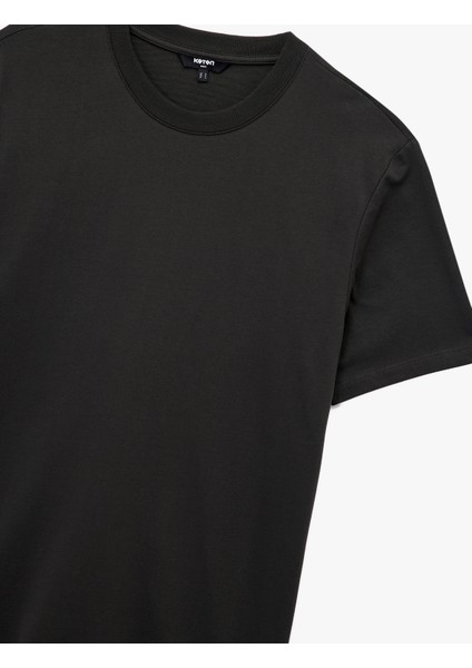 Kısa Kollu Bisiklet Yaka Tok Kumaş Regular Fit Pamuklu Tişört modelleri
