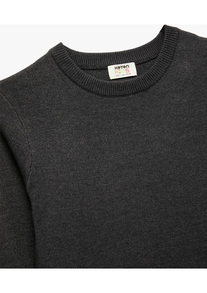 Viskon Karışımlı Uzun Kollu Bisiklet Yaka Basic Triko Kazak modelleri